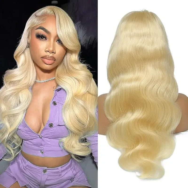Tuneful 13X6 Lace Front Wig Human Hair 180% Density 613 Blonde Straight HD Transparent Lace Frontal Wigs Human Hair Pre Plucked with Baby Hair 40 Inch Blonde Wigs Human Hair Summervibes